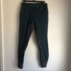 Catago Equestrian Riding Breeches Size 76/38 Green Full Seat Horse Riding Pants